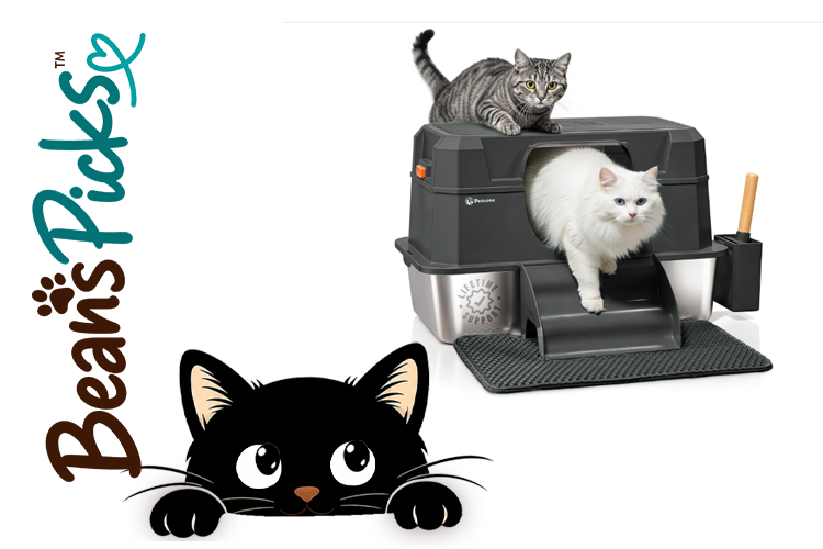 PetCove IronPaws Stainless Steel Enclosed Litter Box